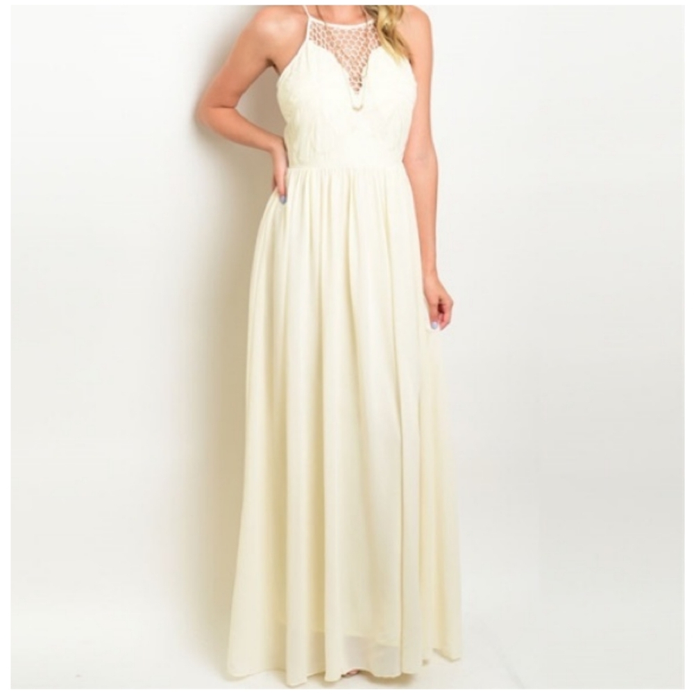 Crochet Halter Maxi with Strappy back